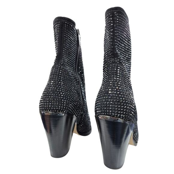 Michael Kors Women's Dover Heeled Bootie rhinestone black Sz 9 - Picture 3 of 7